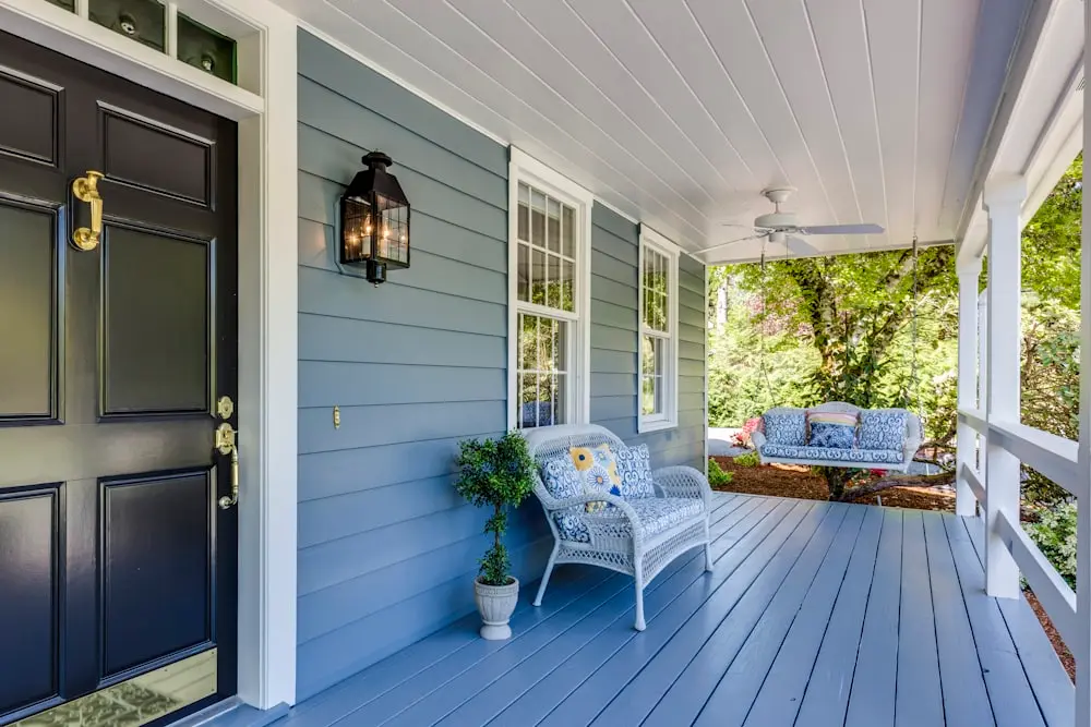 Front porch of a comfortable family home